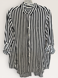 June and Blamcy Black-and-White Striped Shirt