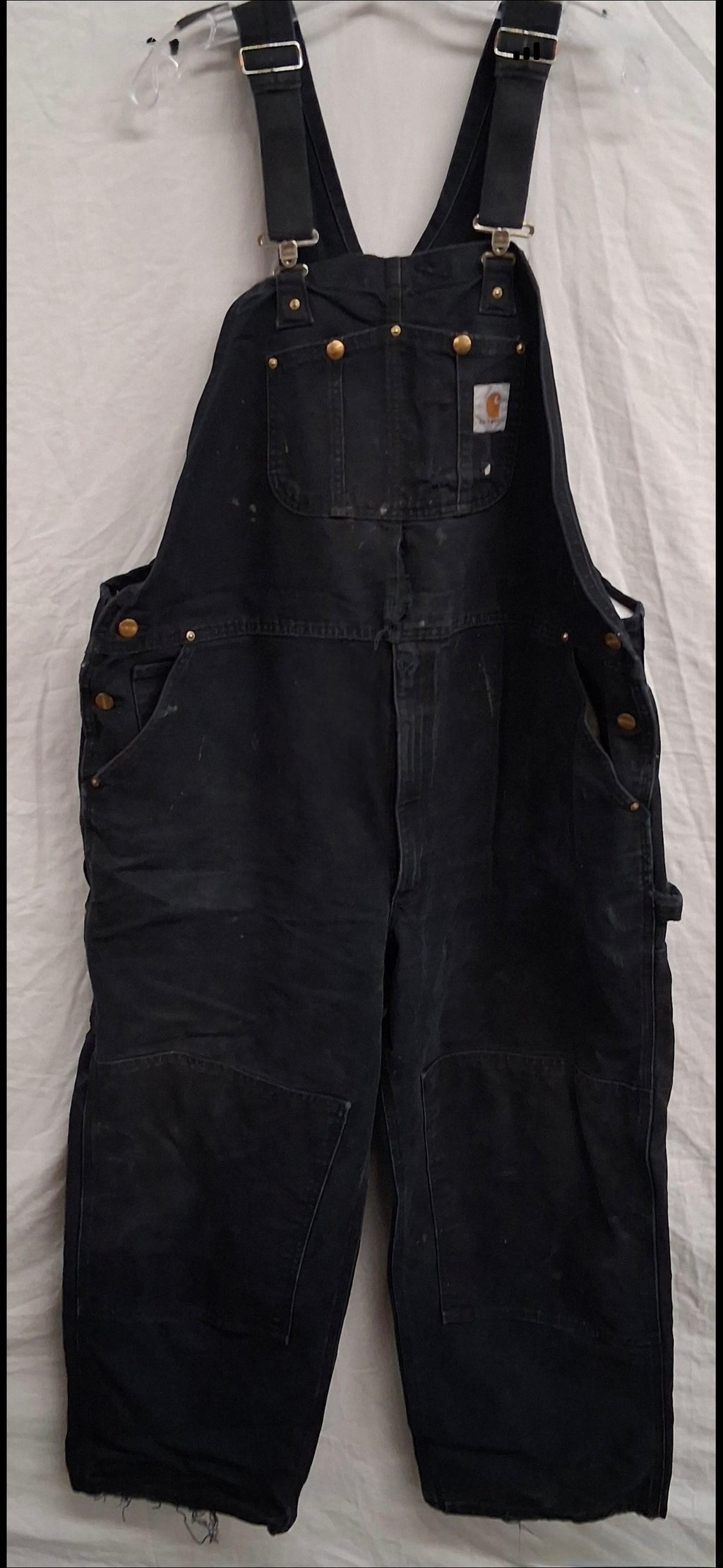 Carhartt R01-BLK Black Double-Knee Bib Overalls