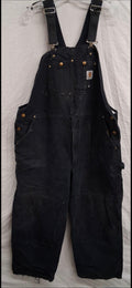 Carhartt R01-BLK Black Double-Knee Bib Overalls