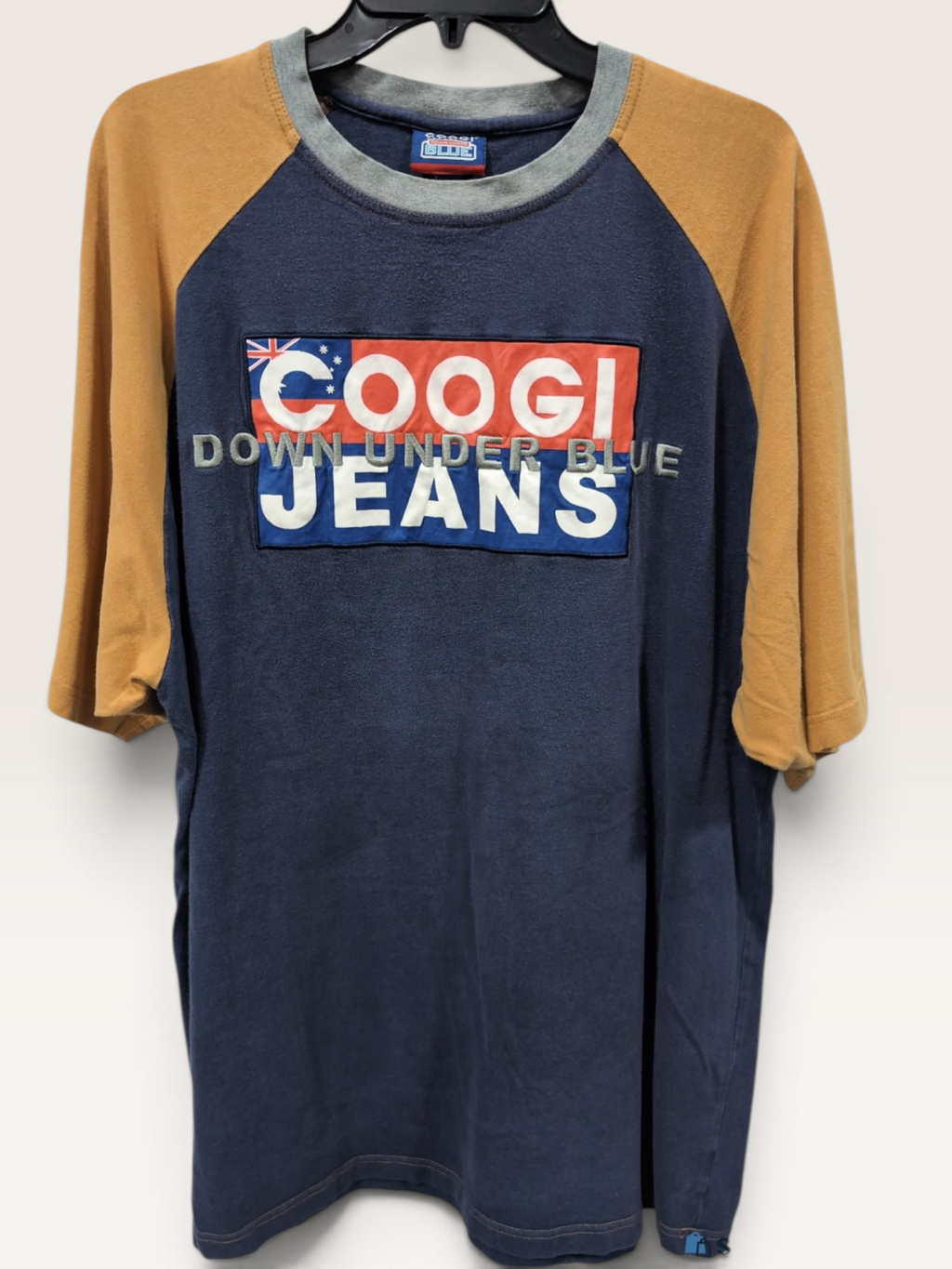 Y2K COOGI Australia Down Under Blue Graphic Raglan Shirt –