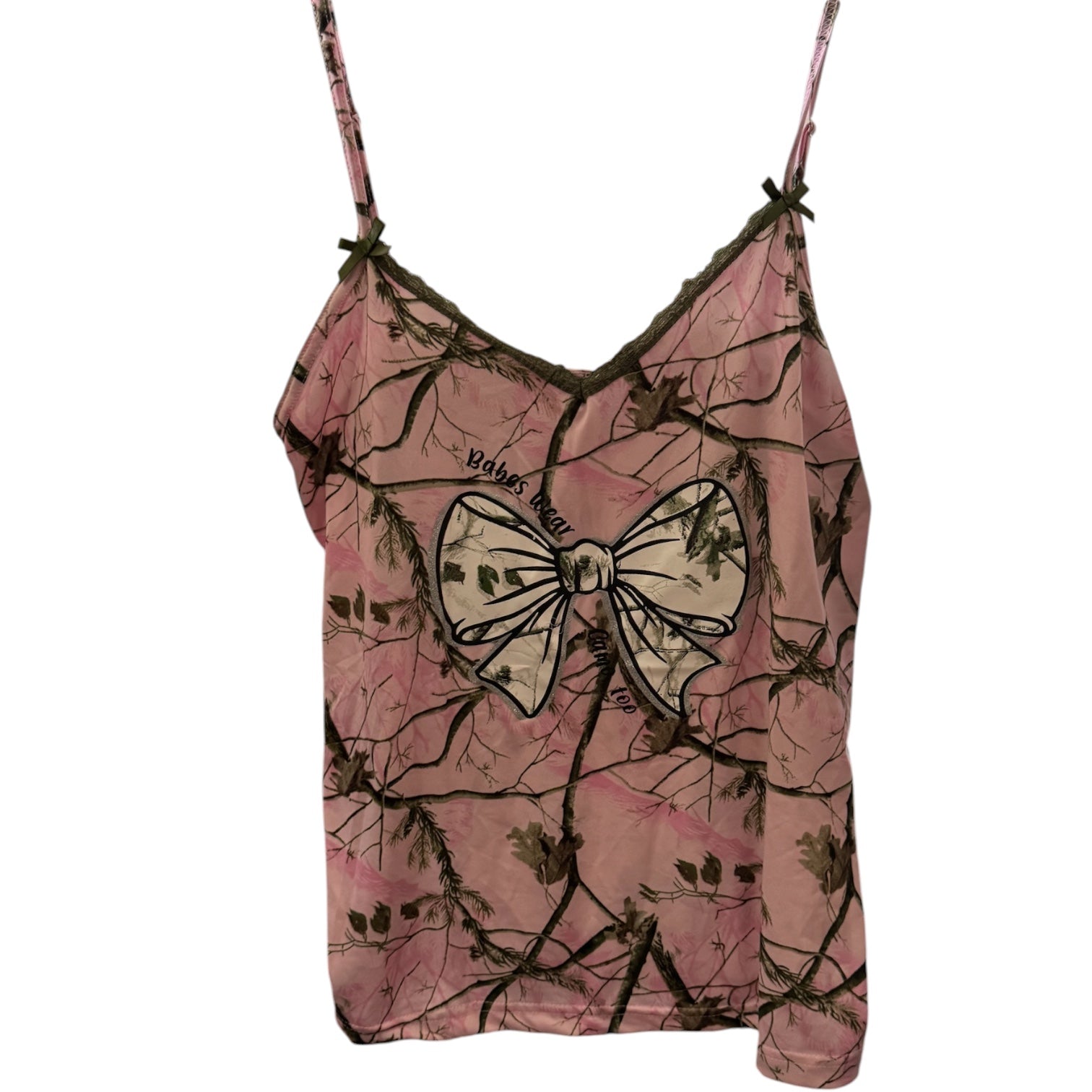 Love to Sleep Pink Camo Bow Pajama Set – Cami & Shorts