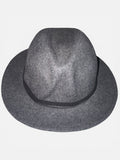 Charcoal Gray Wool Blend Fedora Hat | Classic Wide Brim Unisex Style