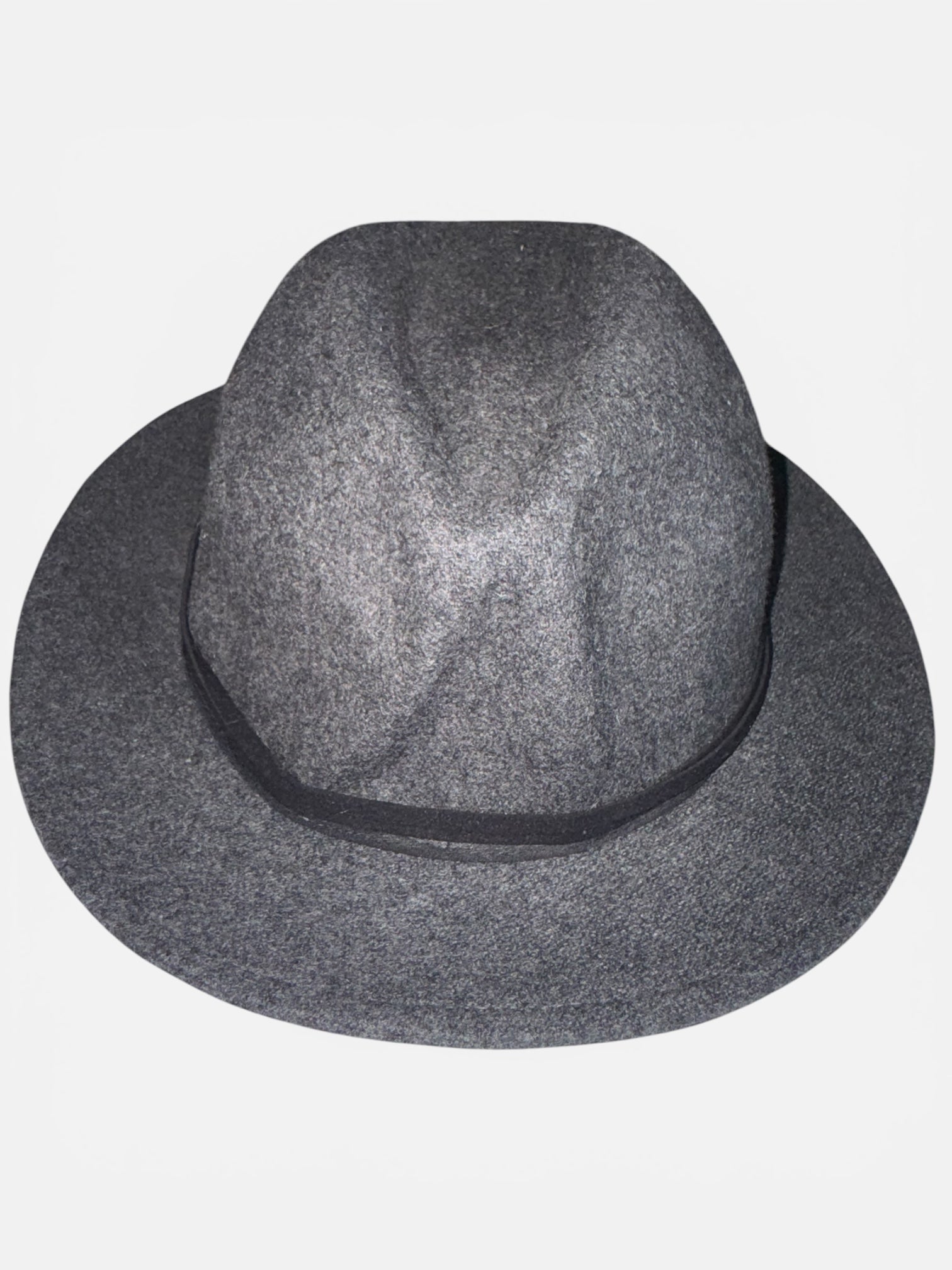 Charcoal Gray Wool Blend Fedora Hat | Classic Wide Brim Unisex Style