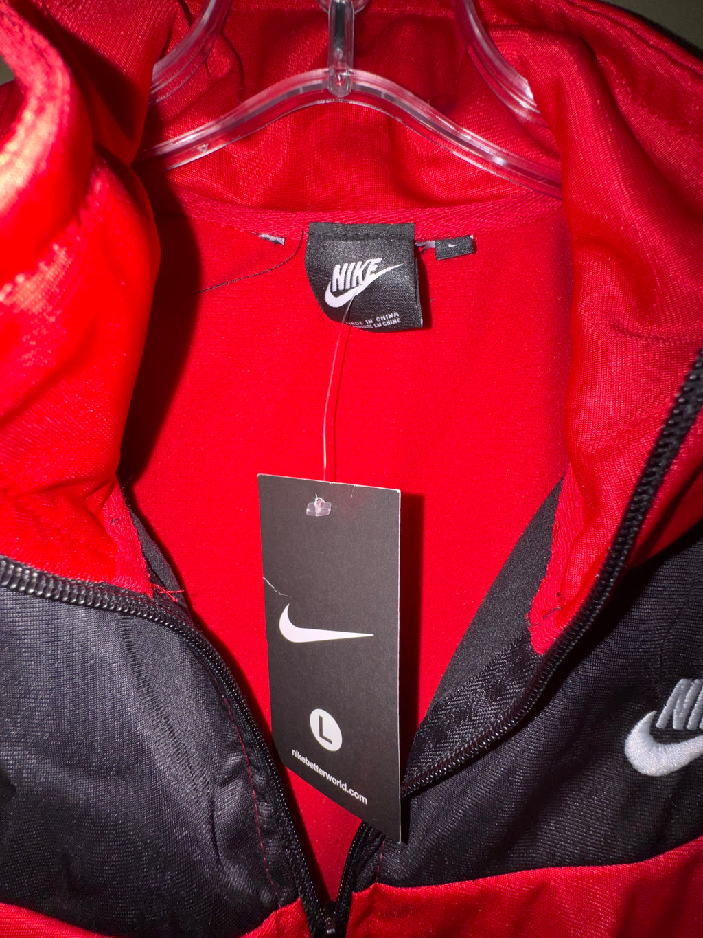 Nike Red & Black Full-Zip Tracksuit Set