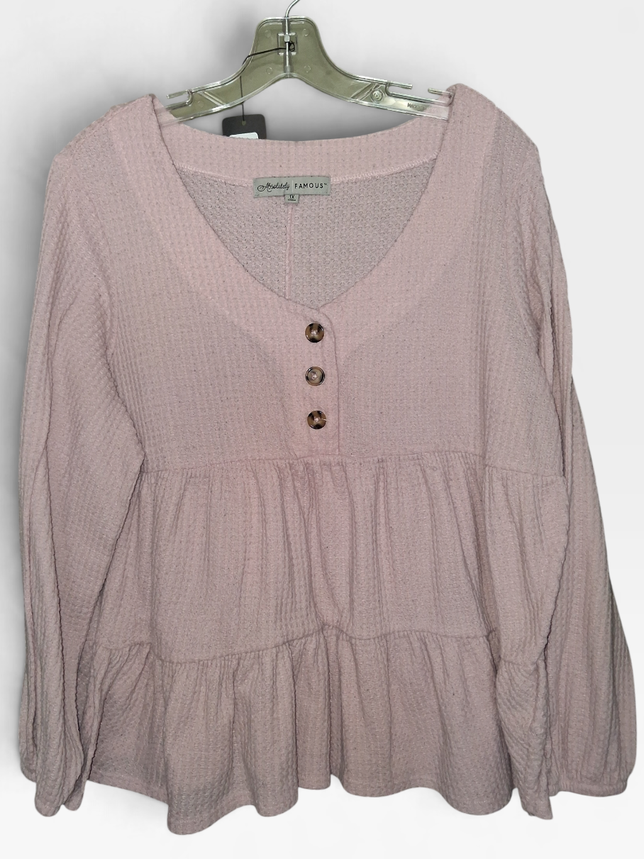 Absolutely Famous Waffle Knit Babydoll Top