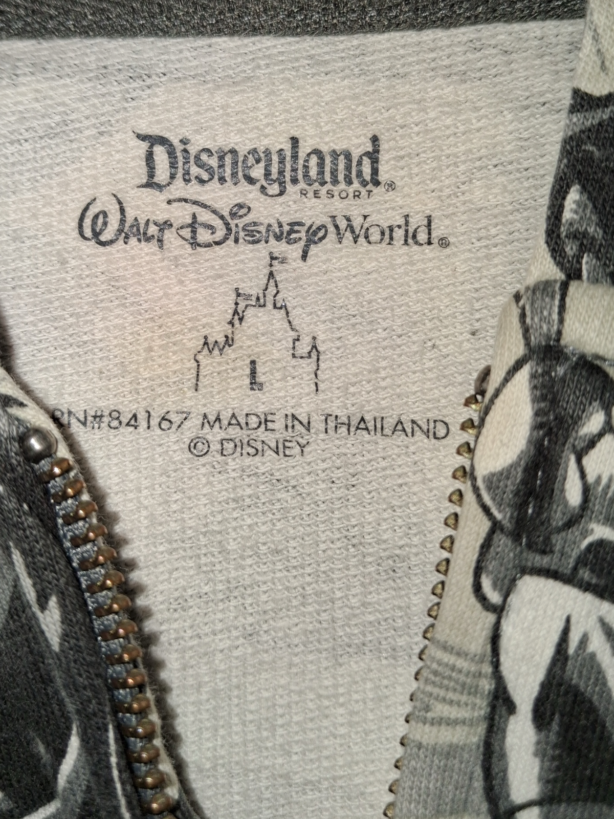 Disney Parks Villains Black & Gray Comic Print Zip-Up Hoodie