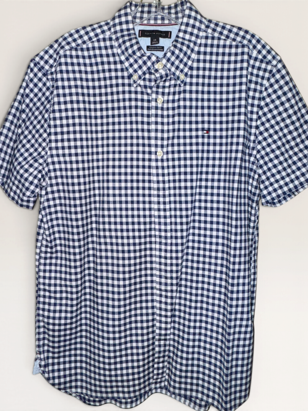 Tommy Hilfiger Navy Gingham Stretch Shirt