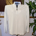 Johnston & Murphy Light Gray Long Sleeve Quarter-Zip Shirt