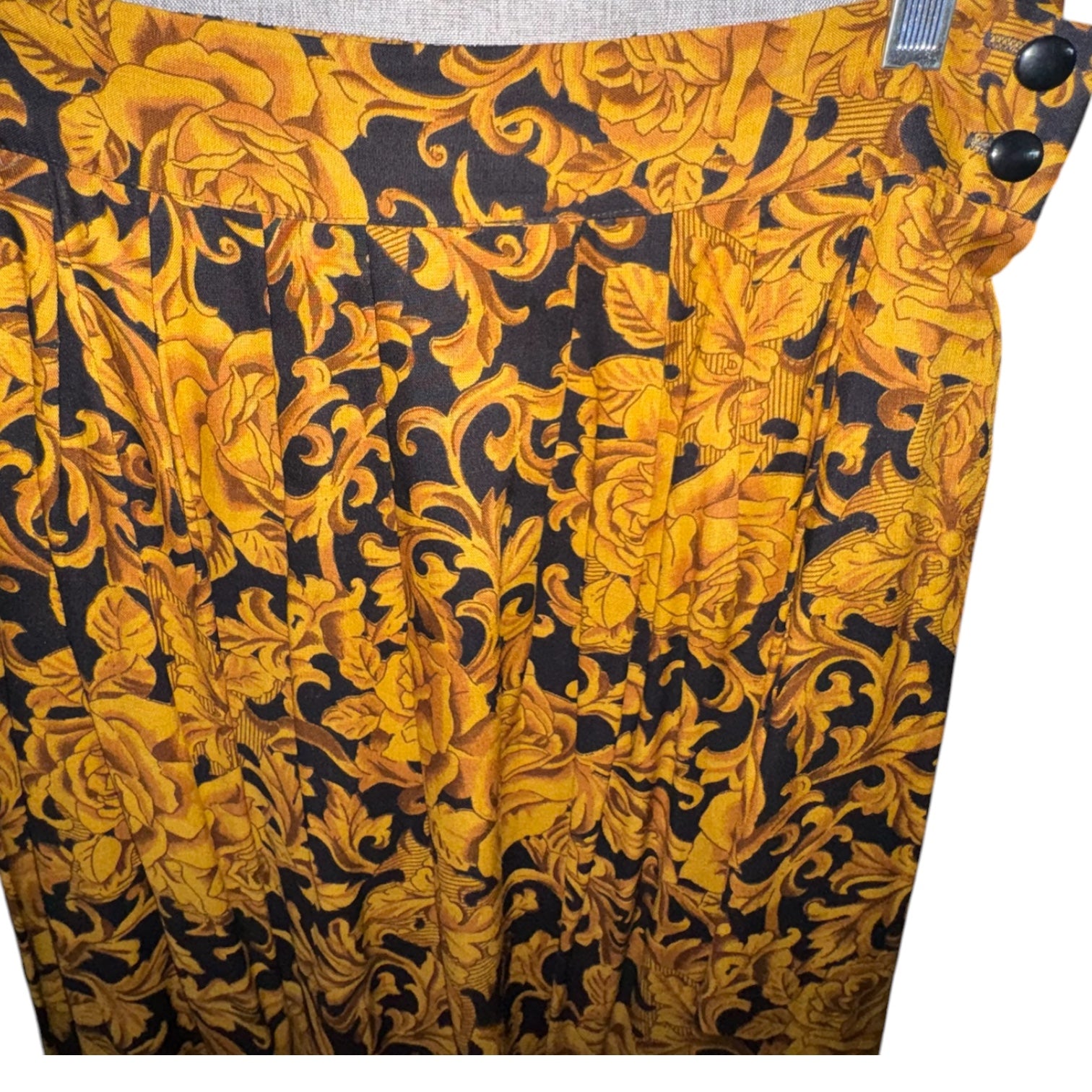 Vintage Pliers Ltd. Floral Baroque Midi Skirt