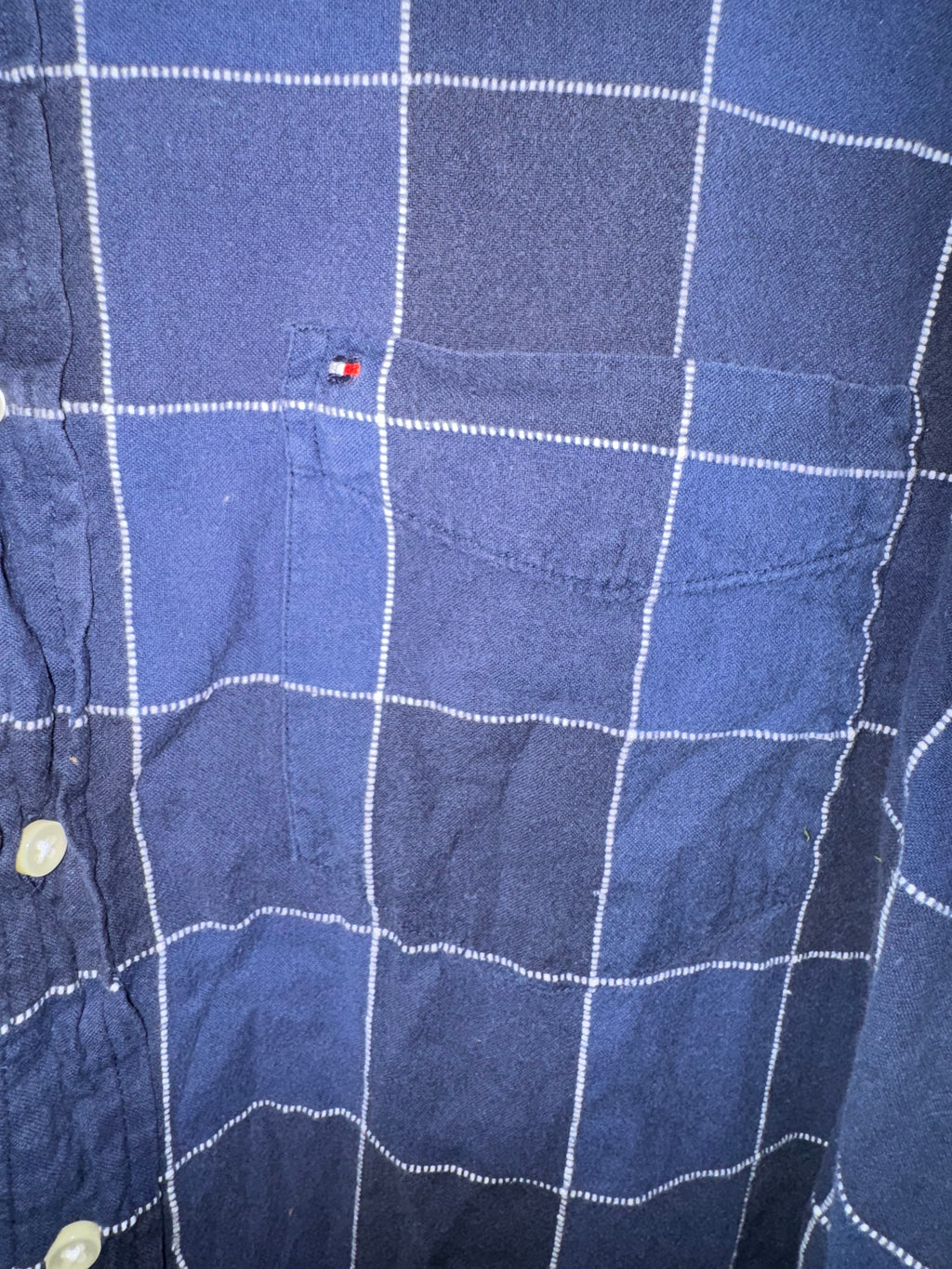Tommy Hilfiger Navy Windowpane Short-Sleeve Shirt