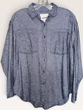 Aerie Oversized Denim-Look Button-Up
