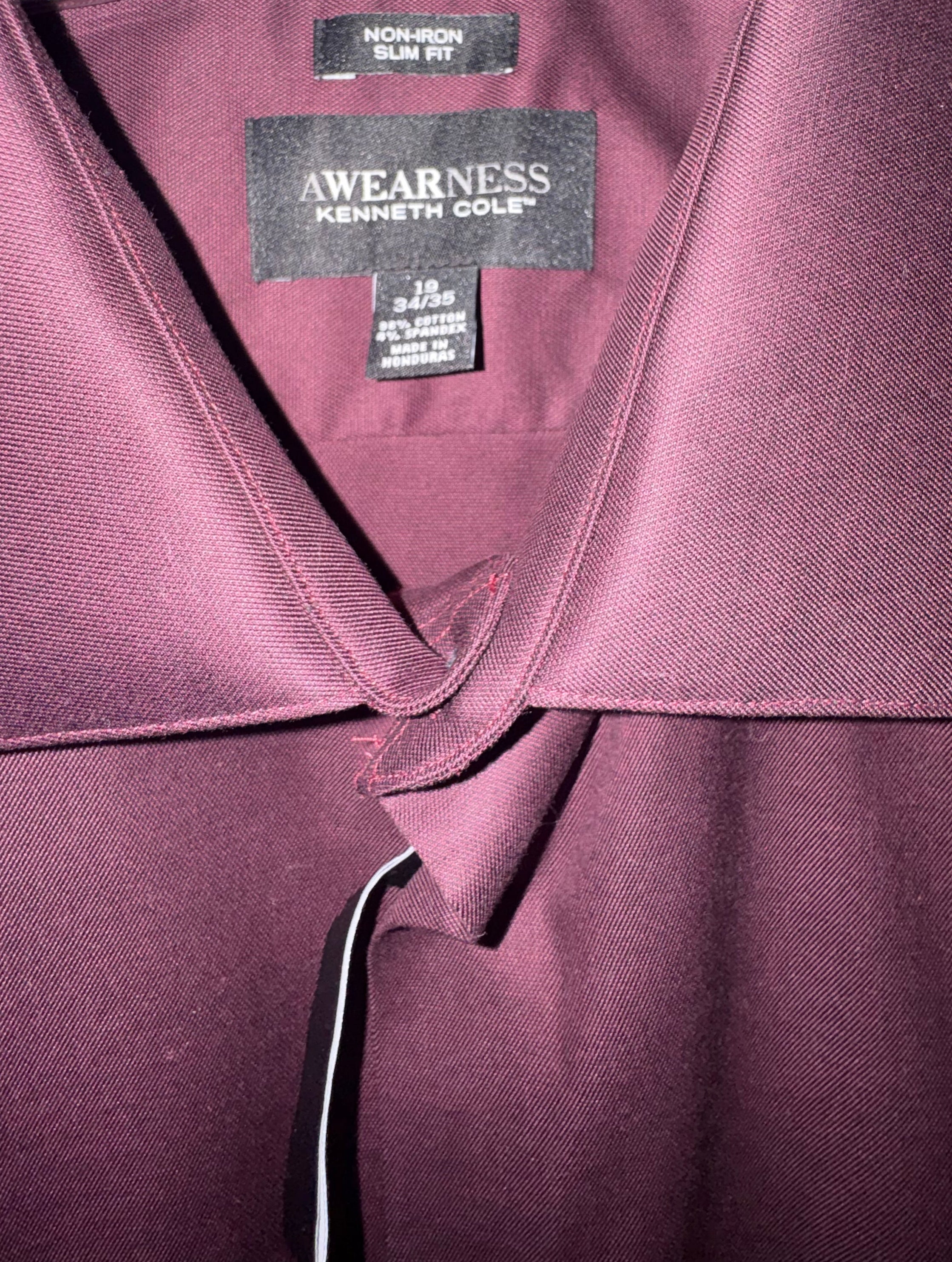 Kenneth Cole AWEARNESS Burgundy Dress Shirt