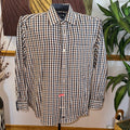 Johnston & Murphy Brown and White Checkered Shirt