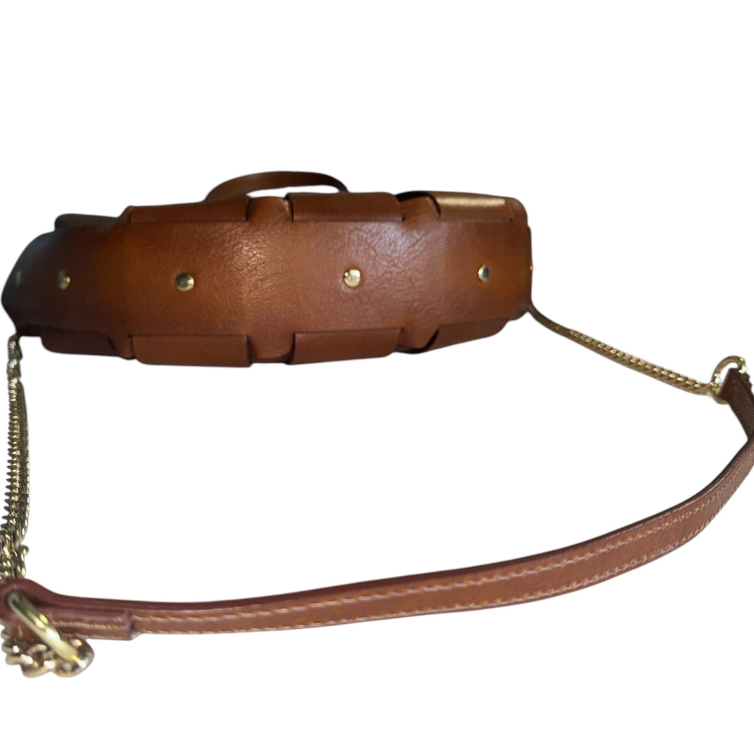 Pratesi Firenze Cognac Italian Leather Fan Flap Crossbody Satchel Bag Made in Italy