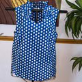 Chico's Vibrant Blue and White Polka Dot Blouse