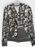 Disney Parks Villains Black & Gray Comic Print Zip-Up Hoodie