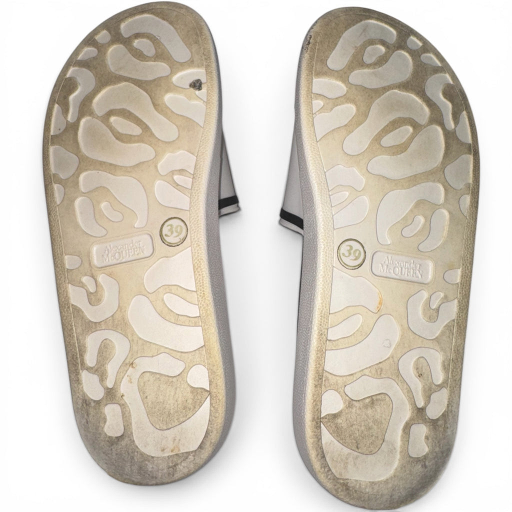 Alexander McQueen Rubber Logo Pool Slide Sandals