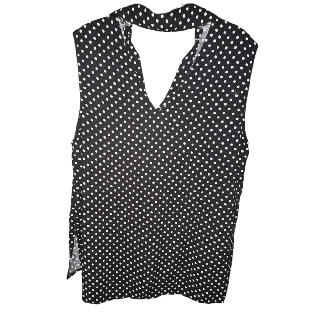 Black & White Polka Dot Sleeveless Top