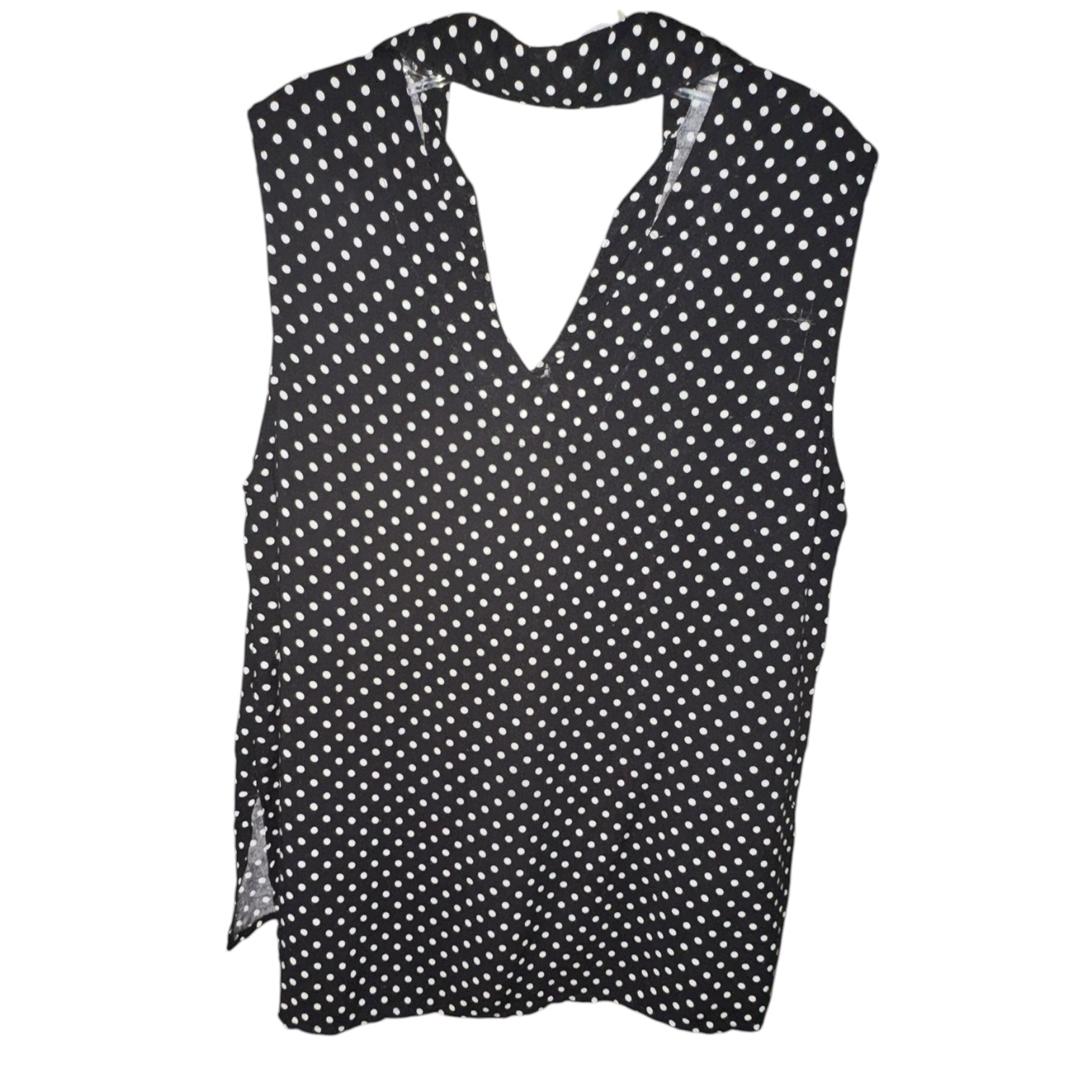 Black & White Polka Dot Sleeveless Top