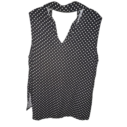 Black & White Polka Dot Sleeveless Top