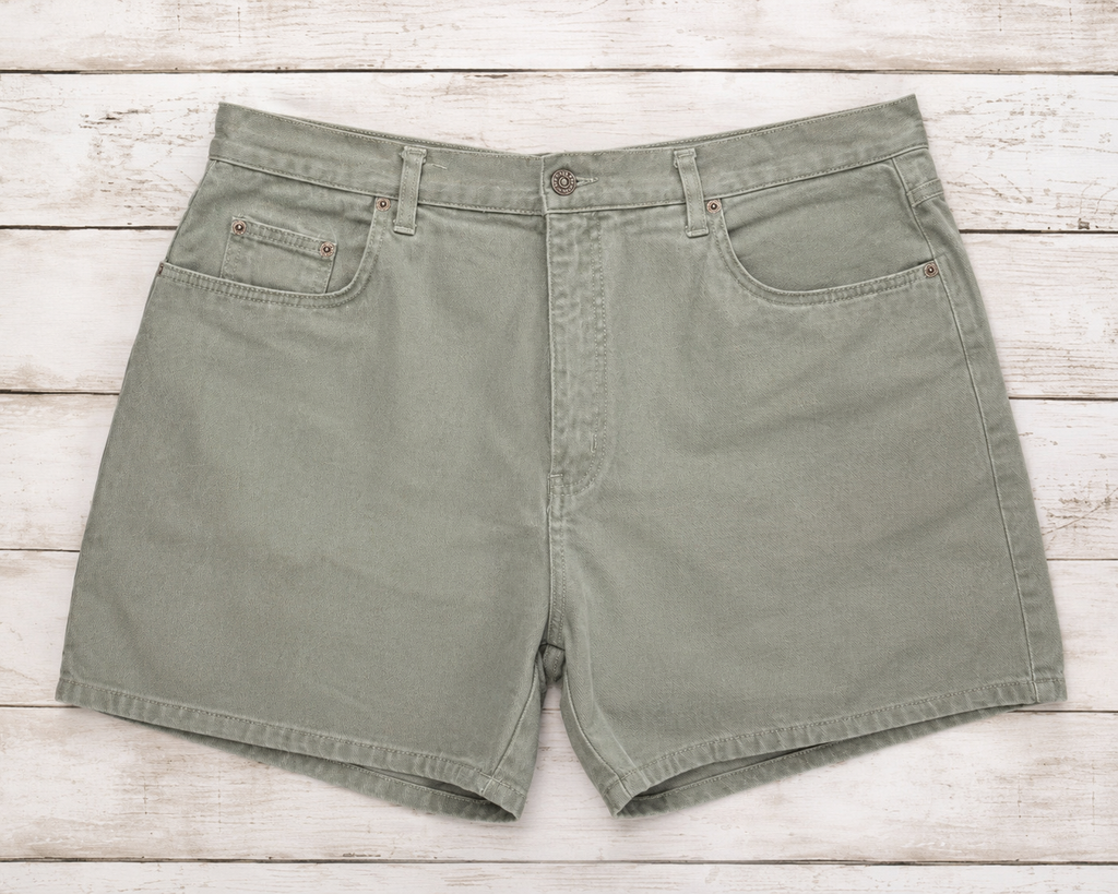 Halston Jeanswear Sage Green High Rise Denim Shorts