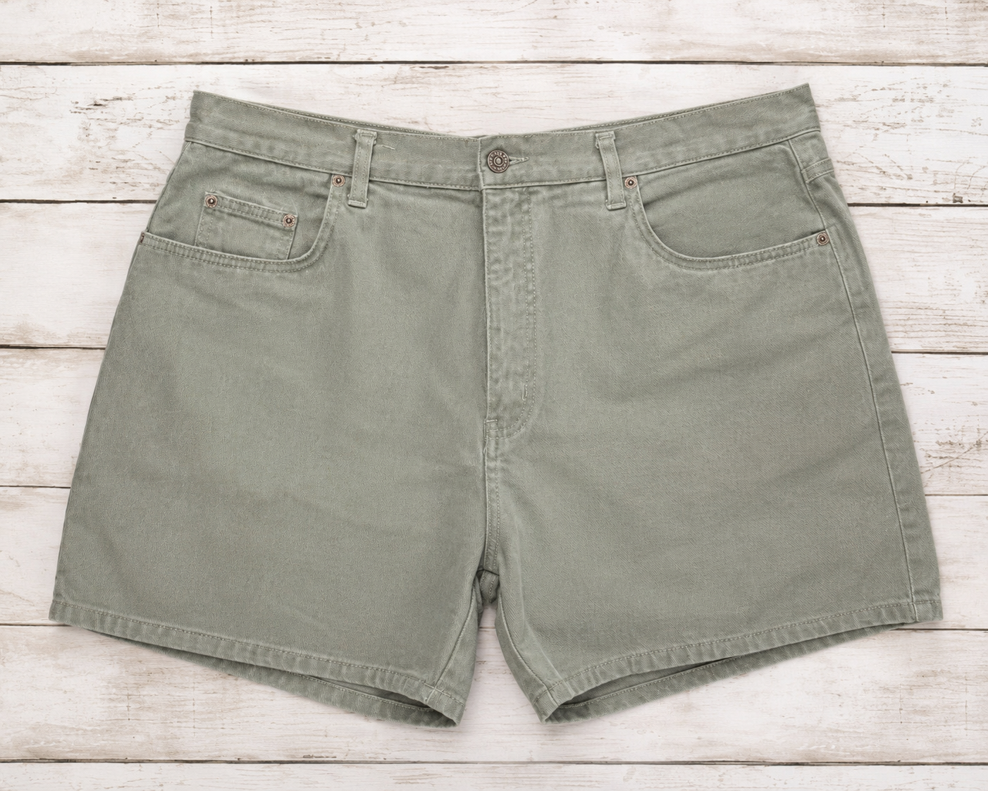 Halston Jeanswear Sage Green High Rise Denim Shorts