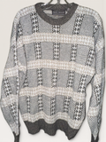 David Taylor Neutral Geometric Sweater