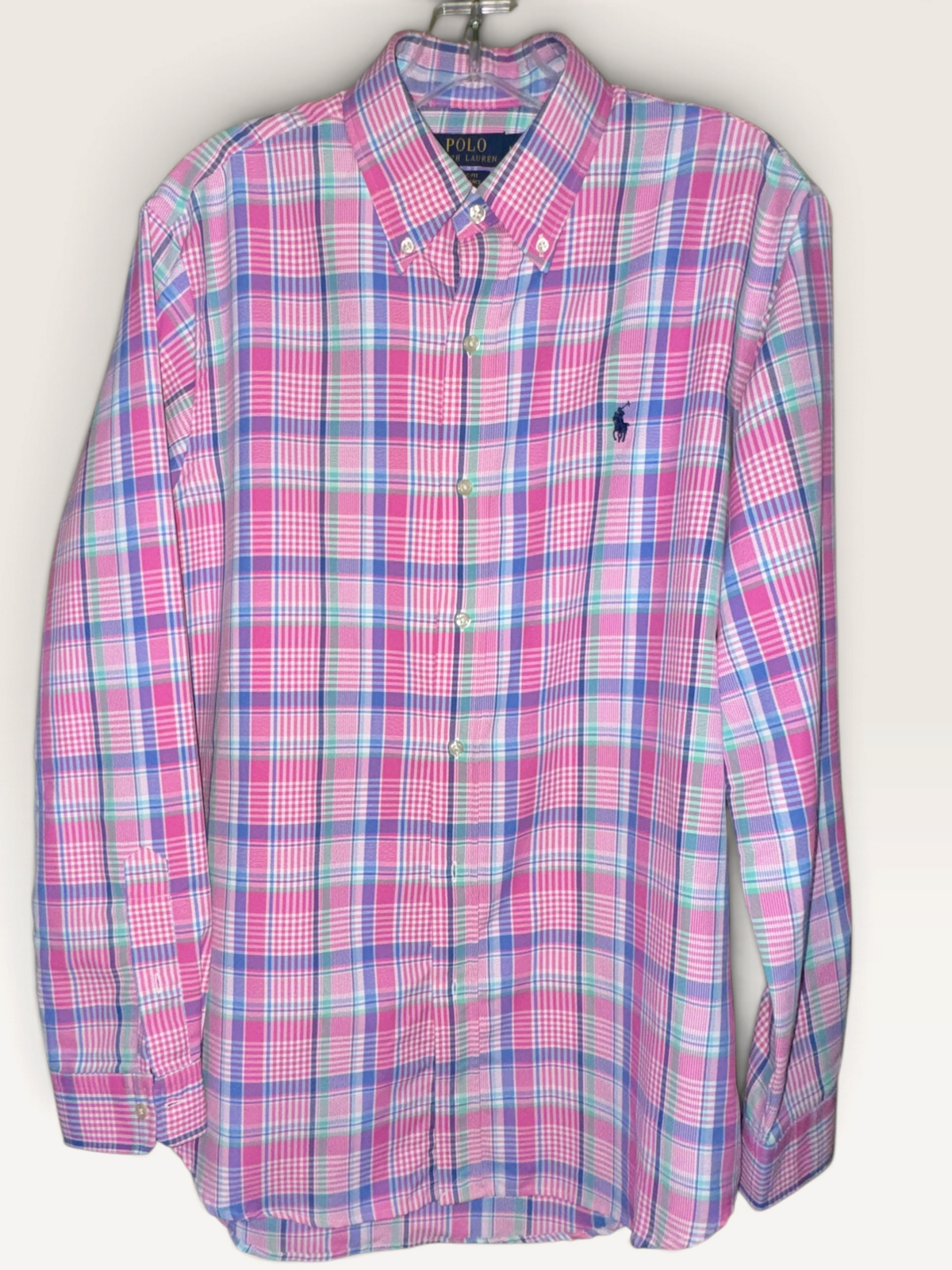 Polo Ralph Lauren Pink Multicolor Plaid Performance Shirt