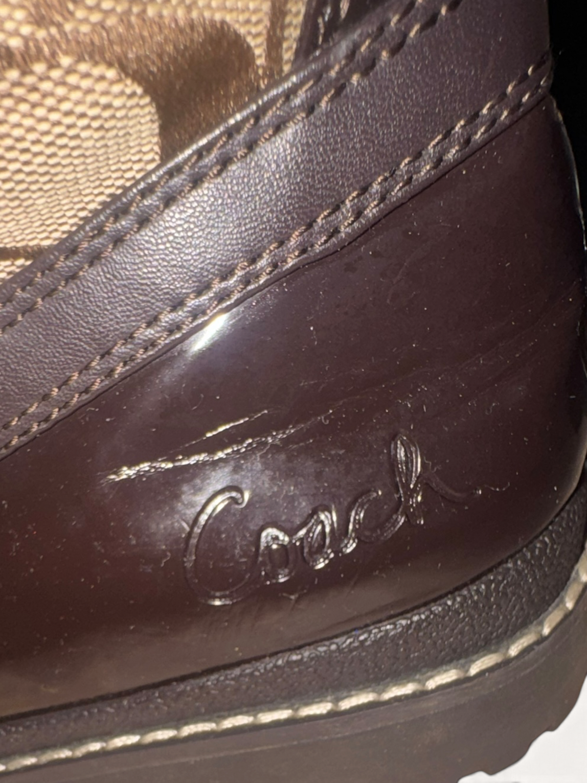 Coach Signature Fur-Trim Lace-Up Winter Boots