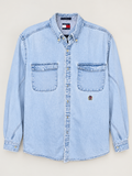 Tommy Hilfiger Light-Wash Denim Button-Down Shirt