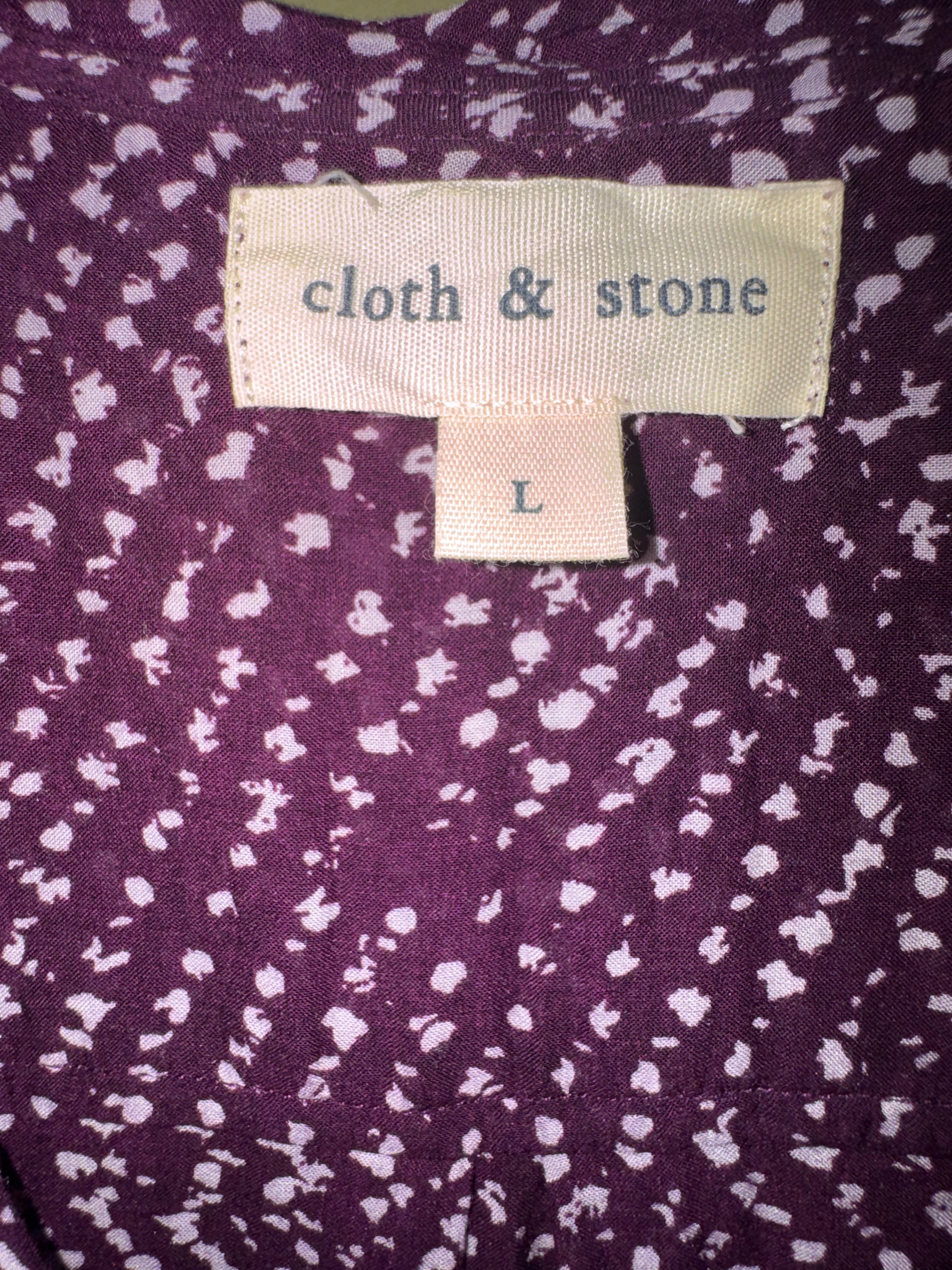Cloth & Stone Burgundy Printed Blouse