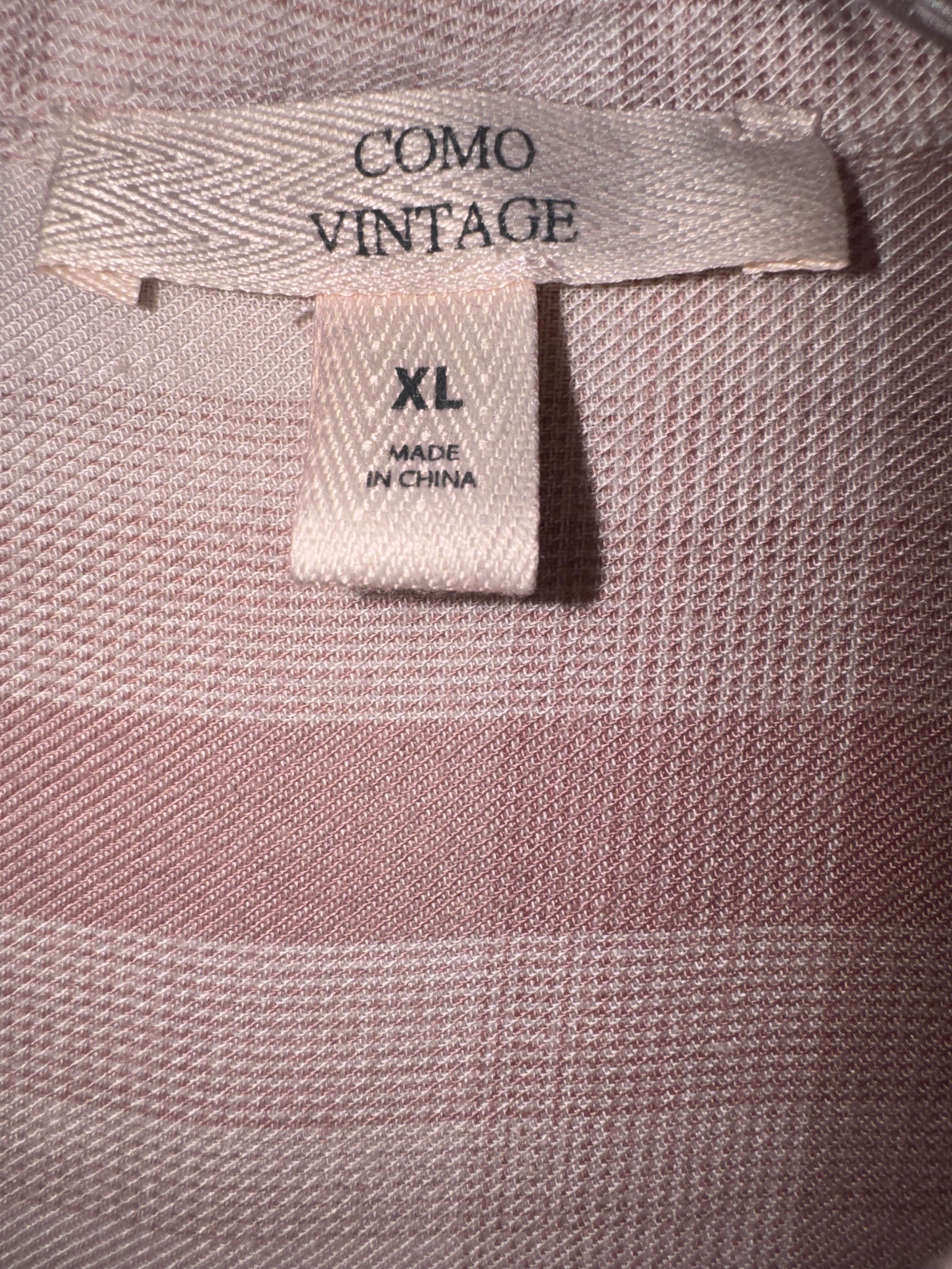 COMO VINTAGE Blush Plaid Button-Up Shirt