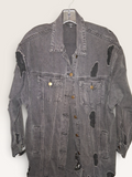 FATE Distressed Charcoal Black Denim Jacket