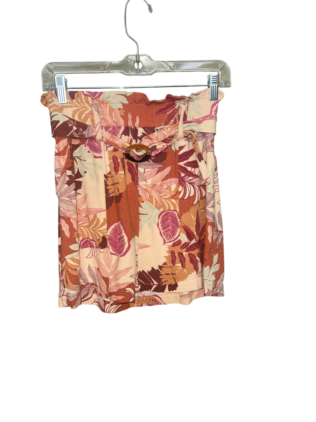 Aéropostale Tropical Floral Paperbag Mini Skirt