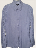 Express Navy Gingham Slim-Fit Dress Shirt