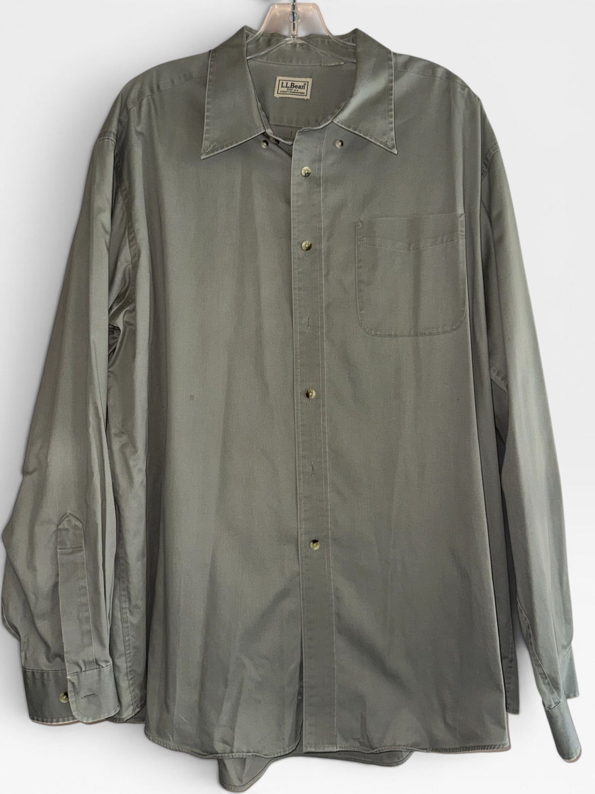 L.L.Bean Sage Green Long-Sleeve Button-Up Shirt