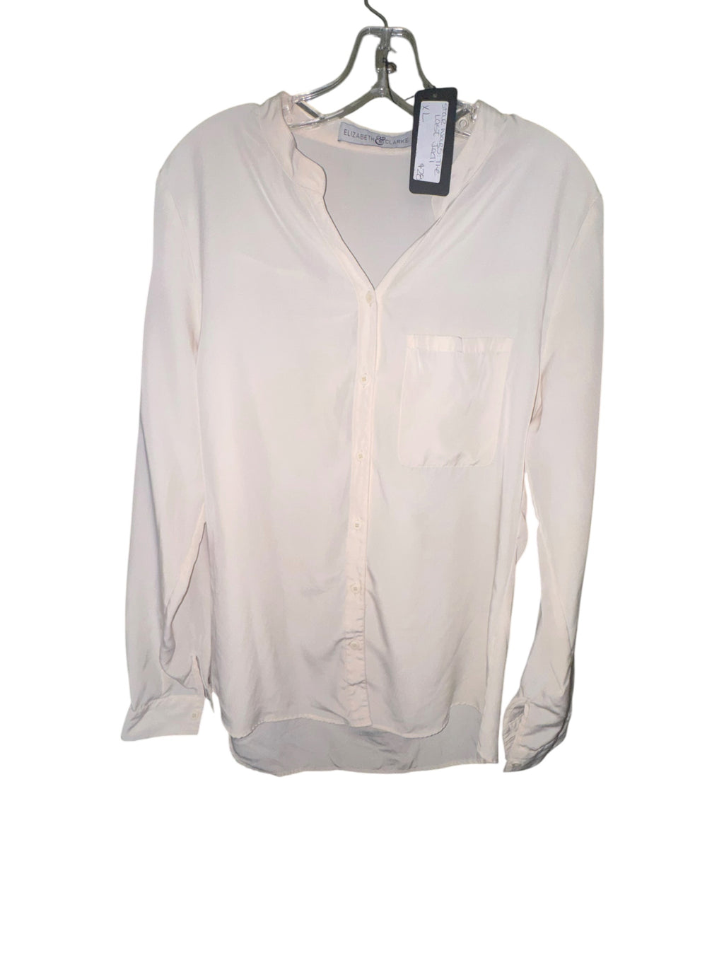 Elizabeth & Clarke Ivory Button-Front Blouse