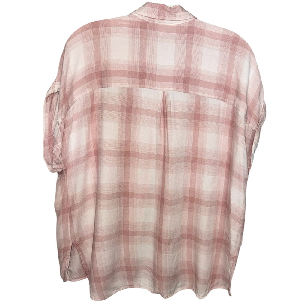 COMO VINTAGE Blush Plaid Button-Up Shirt