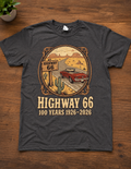 Vintage Style Highway 66 Centennial Graphic Tee 1926-2026