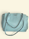 Kate Spade Jackson Medium Triple Compartment Satchel Bag Mint Green / Blue