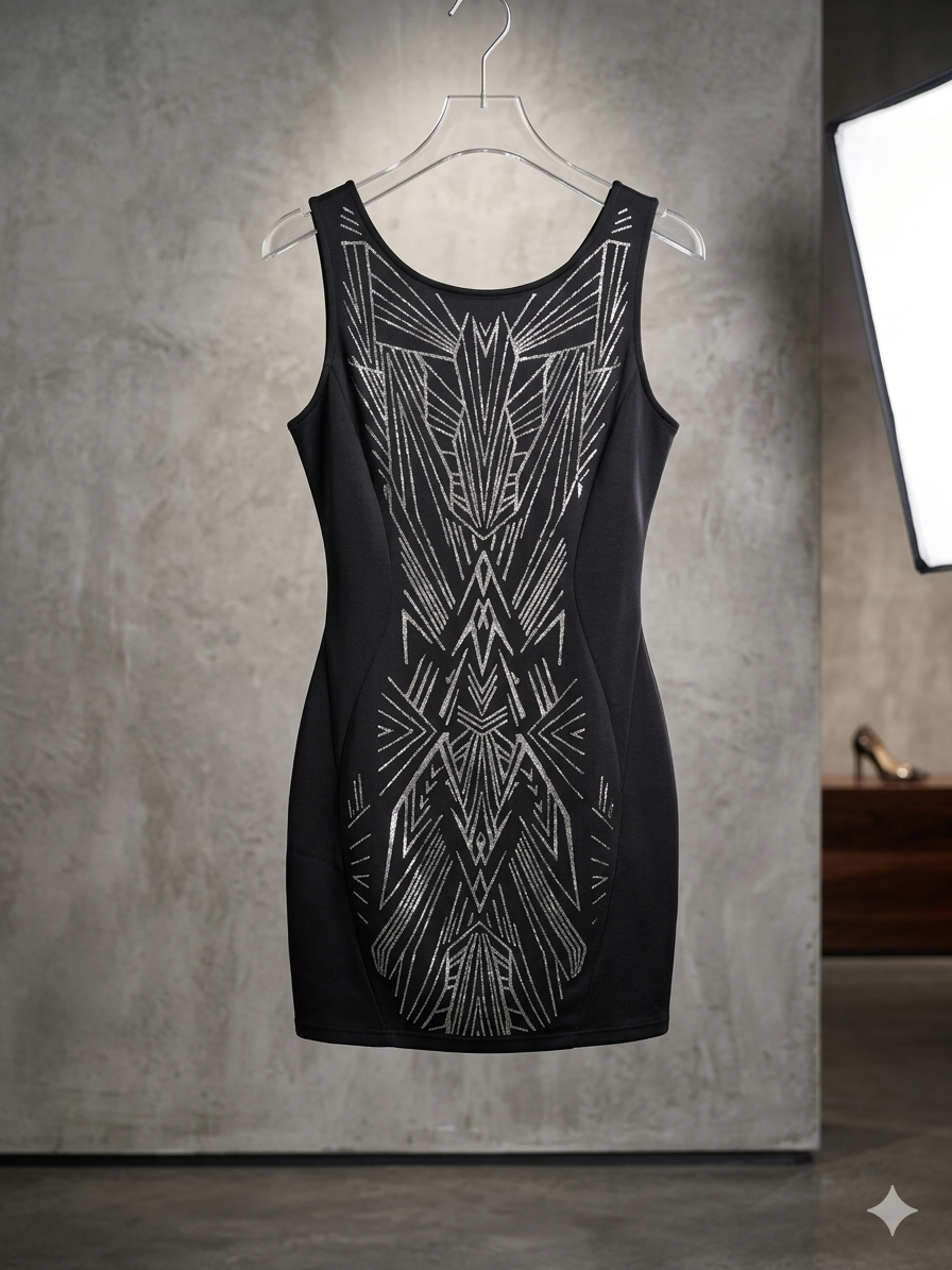 Body Central Women's Geometric Glitter Bodycon Dress