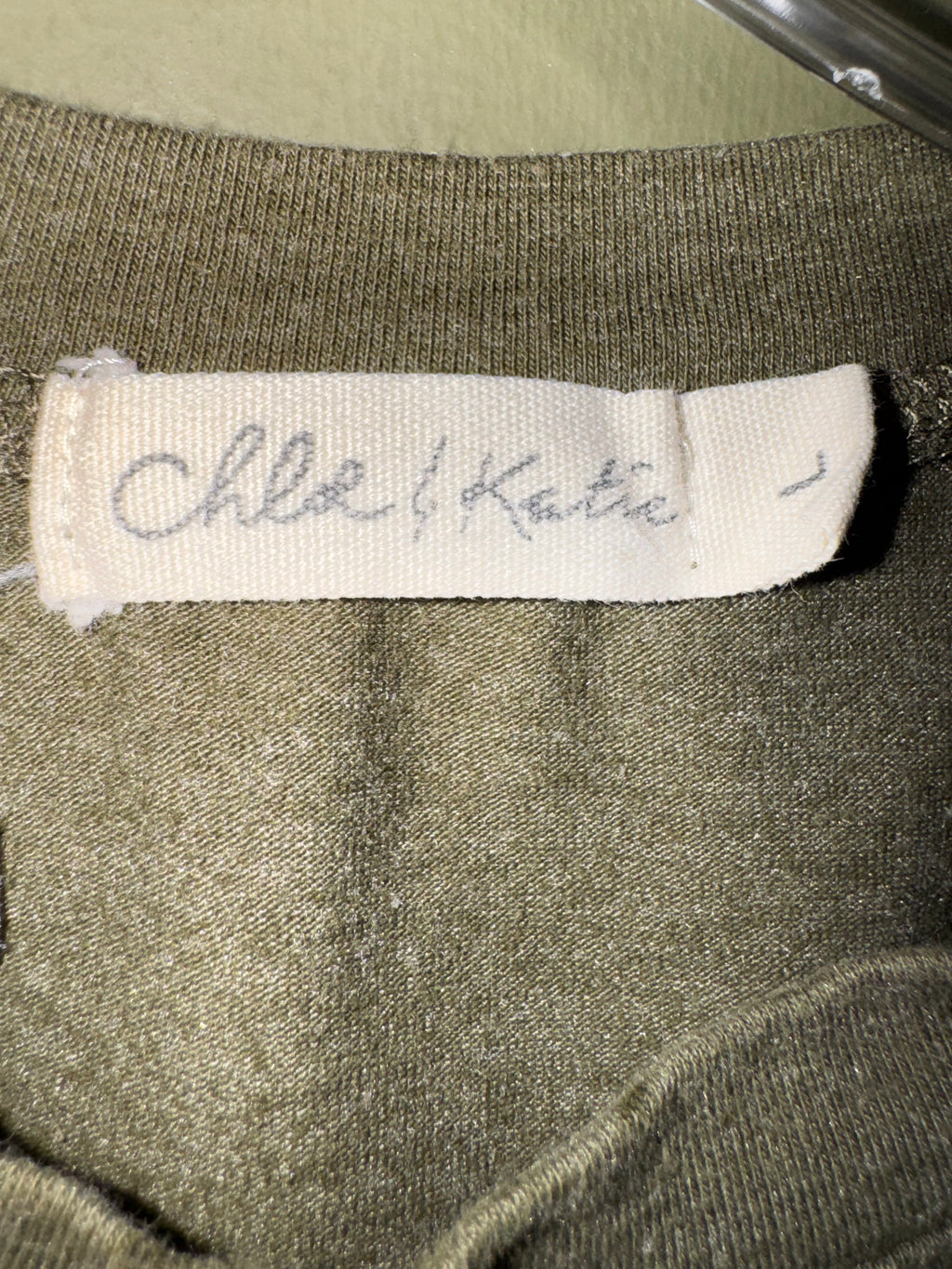 Chloe + Katie Olive Raw Hem Crop Top