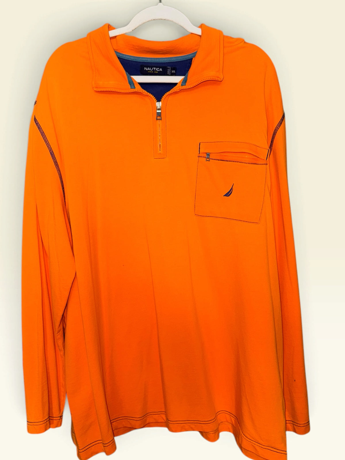 Nautica Orange Quarter-Zip Pullover