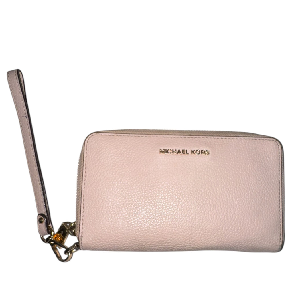 Michael Kors 2-Piece Set: Charlotte Saffiano Leather Tote Bag and Jet Set Travel Continental Wallet – Powder Blush Pink