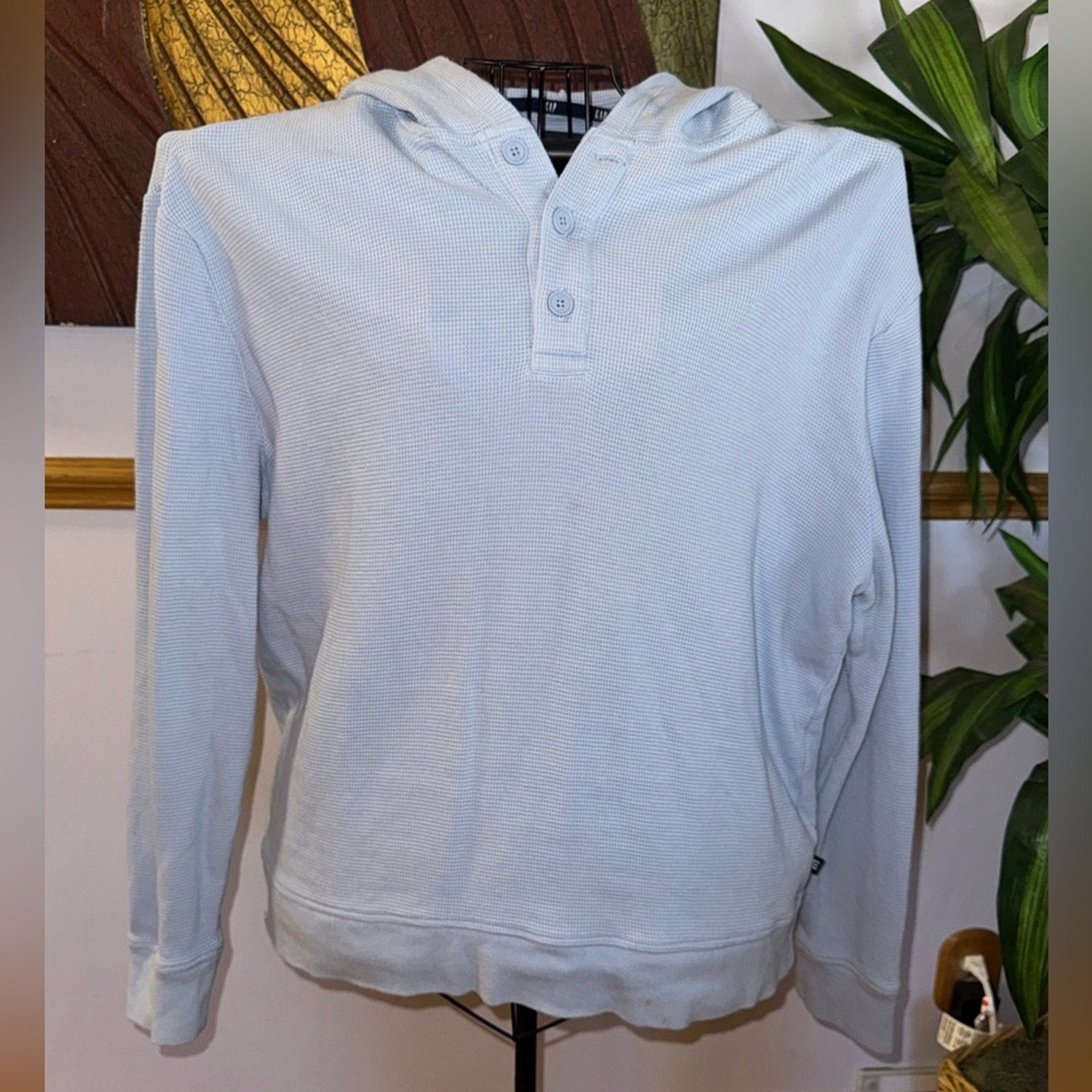 GAP Men's Light Gray Hooded Thermal
