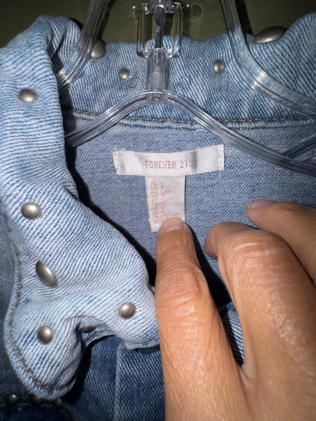Forever 21 Studded Butterfly Denim Jacket