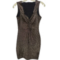 Metallic Bronze Ribbed Bodycon Dress