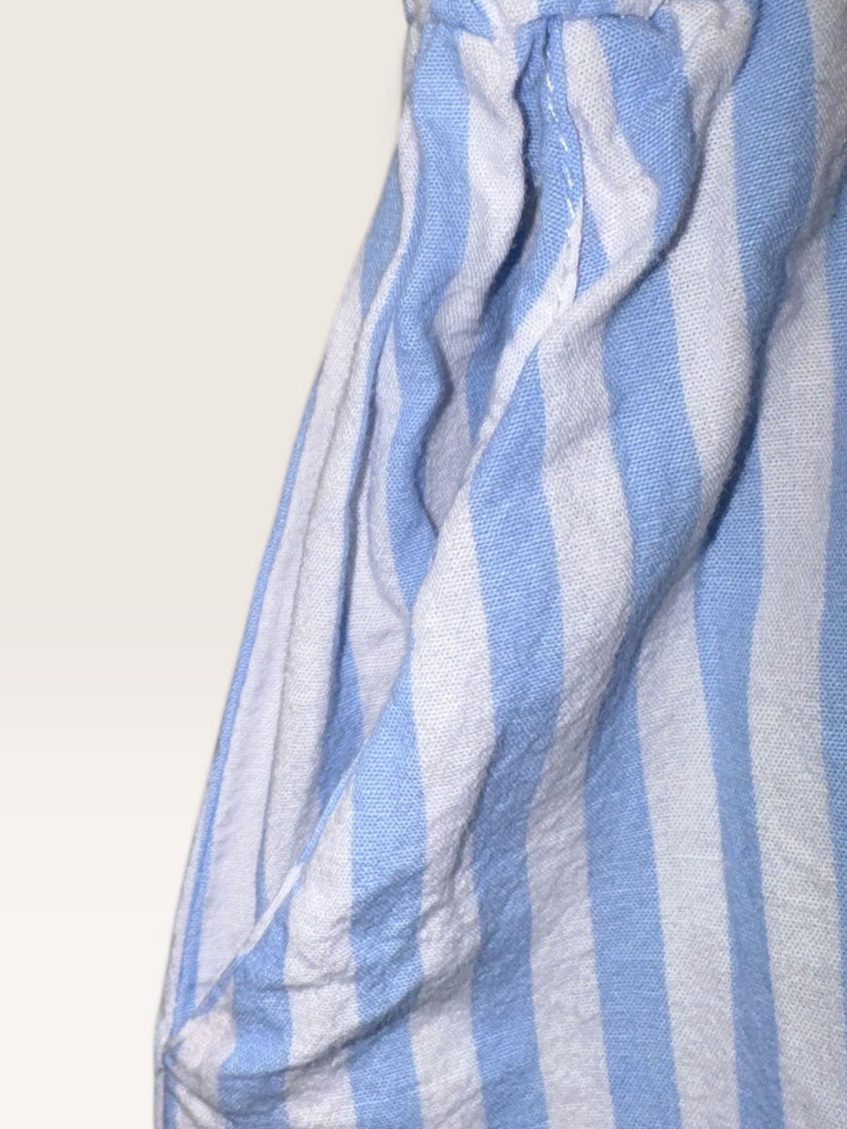 Blue-and-White Striped Tie-Front Romper
