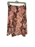 Brown Paisley A-Line Skirt
