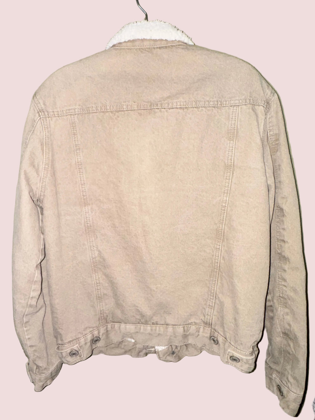 Sunrise Kingdom Tan Sherpa-Lined Trucker Jacket